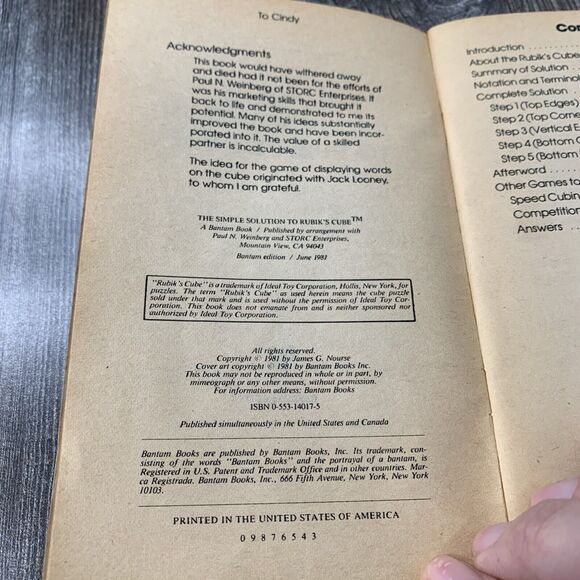 1981 The Simple Solution To Rubik's Cube by James G. Nourse 1981 - Picture 5 of 9